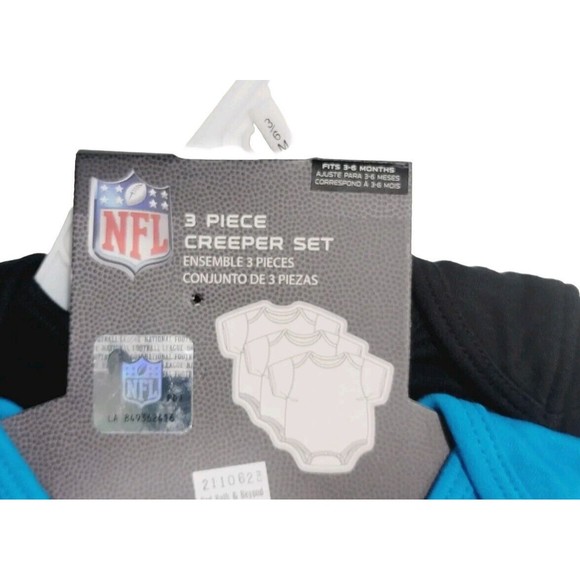 Infant Carolina Panthers 3-pack Game On Bodysuit Set 3-6M - Picture 7 of 8